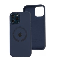 Чохол для iPhone 12 Pro Max Metal Camera MagSafe Silicone midnight blue