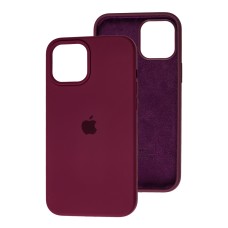 Чохол для iPhone 12 Pro Max Silicone Full бордовий / plum