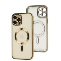 Чохол для iPhone 12 Pro Max Fibra Chrome MagSafe gold