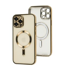 Чохол для iPhone 12 Pro Max Fibra Chrome MagSafe gold