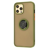 Чохол для iPhone 12 Pro Max LikGus Edging Ring оливковий