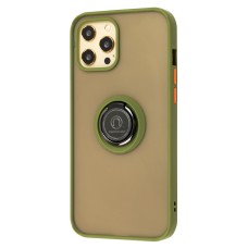 Чохол для iPhone 12 Pro Max LikGus Edging Ring оливковий
