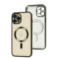Чохол для iPhone 12 Pro Max Fibra Chrome MagSafe green