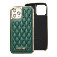 Чохол для iPhone 12 Pro Max Puloka leather case зелений