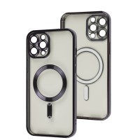 Чохол для iPhone 12 Pro Max Fibra Chrome MagSafe dark purple