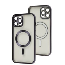 Чохол для iPhone 12 Pro Max Fibra Chrome MagSafe dark purple