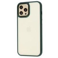 Чохол для iPhone 12 Pro Max Metal Buttons темно-зелений