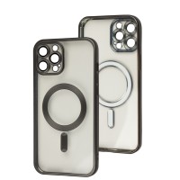 Чохол для iPhone 12 Pro Max Titanium Fibra Chrome MagSafe black