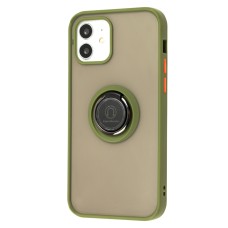 Чохол для iPhone 12 / 12 Pro LikGus Edging Ring оливковий