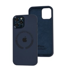 Чохол для iPhone 12/12 Pro Metal Camera MagSafe Silicone midnight blue