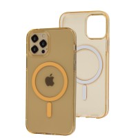 Чохол для iPhone 12 / 12 Pro Clear color MagSafe orange