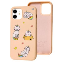 Чохол для iPhone 12 / 12 Pro Wave Fancy rainbow cat / pink sand