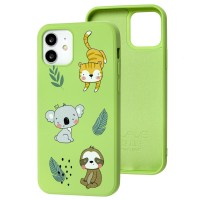 Чохол для iPhone 12 / 12 Pro Wave Fancy animals / mint gum