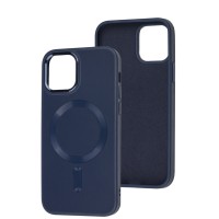 Чохол для iPhone 12 / 12 Pro Bonbon Leather Metal MagSafe navy blue