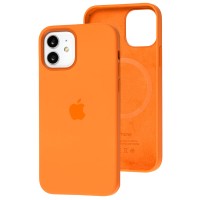 Чохол для iPhone 12/12 Pro Silicone case with MagSafe and Splash Screen kumquat
