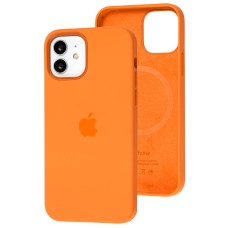 Чохол для iPhone 12/12 Pro Silicone case with MagSafe and Splash Screen kumquat