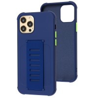 Чохол для iPhone 12 / 12 Pro Bracket flap синій