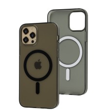 Чохол для iPhone 12/12 Pro Clear color MagSafe black