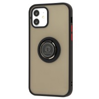 Чохол для iPhone 12/12 Pro LikGus Edging Ring чорний / червоний