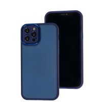 Чохол для iPhone 12 Pro Luxury Metal Lens синій
