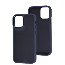 Чохол для iPhone 12/12 Pro Metal Bezel темно-синій