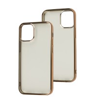 Чохол для iPhone 12 mini J-case TPU Creative прозрачний/золотистый