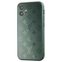 Чохол для iPhone 12 mini glass LV зелений