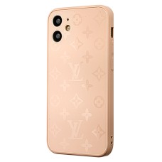 Чохол для iPhone 12 mini glass LV персиковий