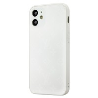 Чохол для iPhone 12 mini glass LV білий