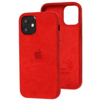 Чохол для iPhone 12 mini Alcantara 360 червоний