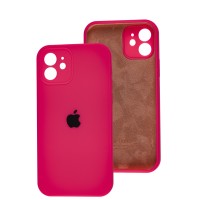 Чохол для iPhone 12 Silicone Slim Full camera bright pink