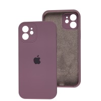 Чохол для iPhone 12 Silicone Slim Full camera black currant
