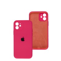 Чохол для iPhone 12 Silicone Slim Full camera shiny pink