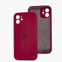 Чохол для iPhone 12 Silicone Slim Full camera rose red
