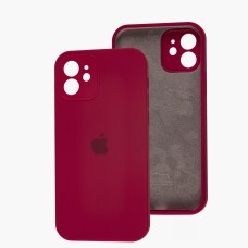 Чохол для iPhone 12 Silicone Slim Full camera rose red