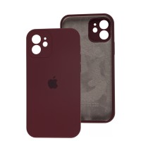 Чохол для iPhone 12 Silicone Slim Full camera plum