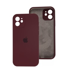 Чохол для iPhone 12 Silicone Slim Full camera plum