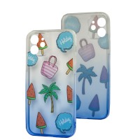 Чохол для iPhone 12 Wave Sweet white/blue/palm