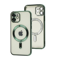 Чохол для iPhone 12 Fibra Chrome MagSafe green