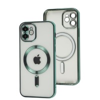 Чохол для iPhone 12 Fibra Chrome MagSafe light green
