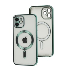 Чохол для iPhone 12 Fibra Chrome MagSafe light green
