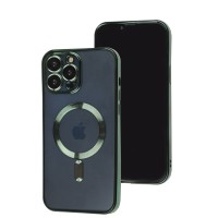 Чохол для iPhone 13 Pro Max Fibra Chrome MagSafe green