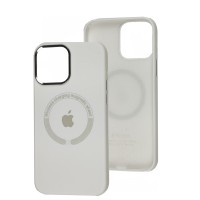 Чохол для iPhone 13 Pro Max Metal Camera MagSafe Silicone white