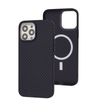 Чохол для iPhone 13 Pro Max Carbon MagSafe deep purple