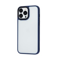 Чохол для iPhone 13 Pro Max Shadow Matte Metal Buttons синій