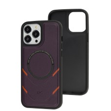 Чохол для iPhone 13 Pro Max MagSafe eco-leather + MagSafe popSocket grape