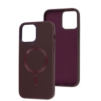 Чохол для iPhone 13 Pro Max Bonbon Leather Metal MagSafe plum