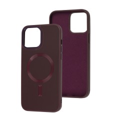 Чохол для iPhone 13 Pro Max Bonbon Leather Metal MagSafe plum