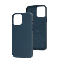 Чохол для iPhone 13 Pro Max Leather classic Full MagSafe indigo blue