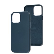 Чохол для iPhone 13 Pro Max Leather classic Full MagSafe indigo blue